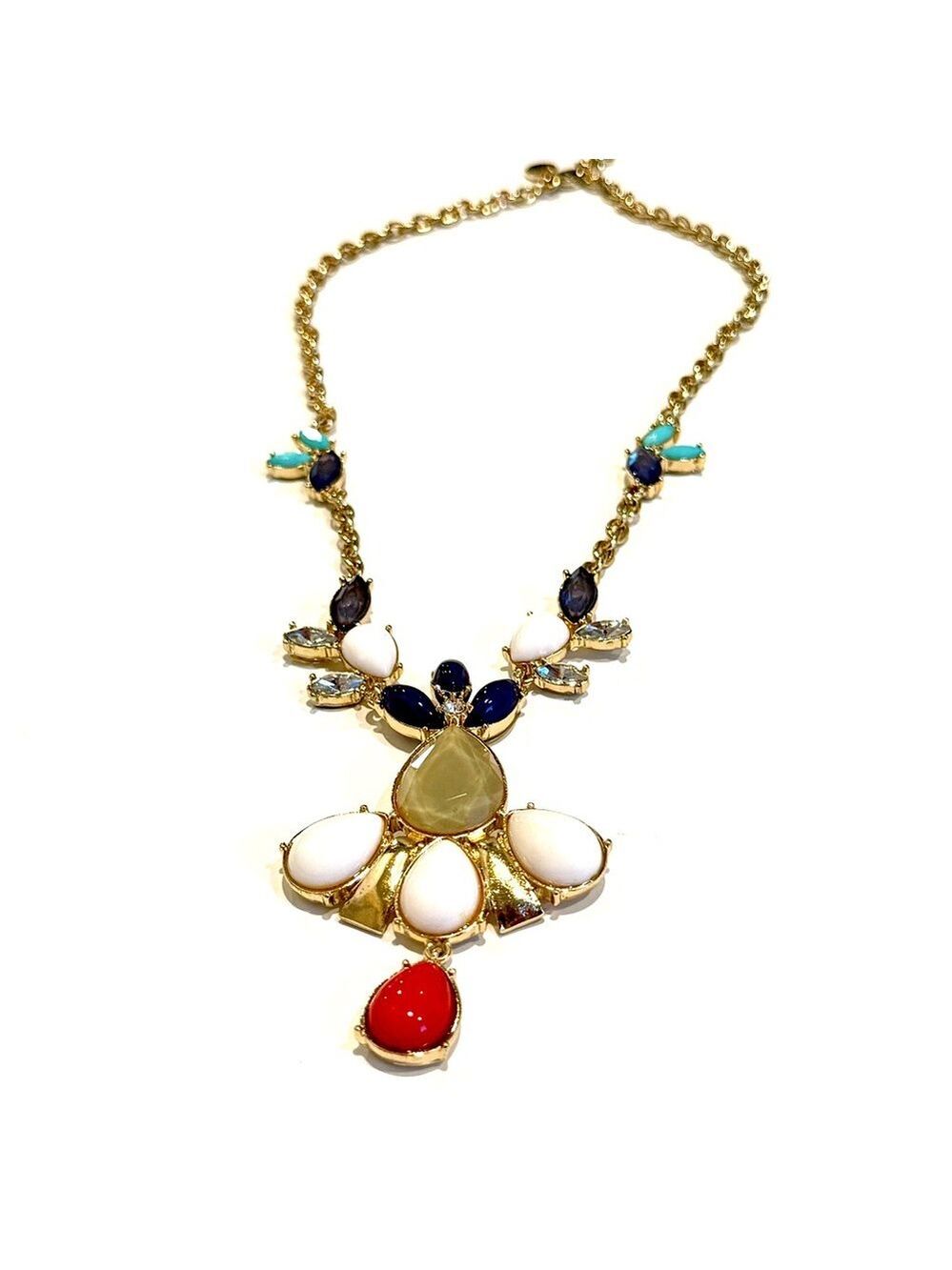 LEE ANGEL for NEIMAN MARCUS | Primary Color Pop Gold Statement Necklace | NWT - Picture 2 of 6